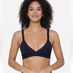 L Space Revolve Vera Bikini Top Black Women's Size Small Ribbed Texture